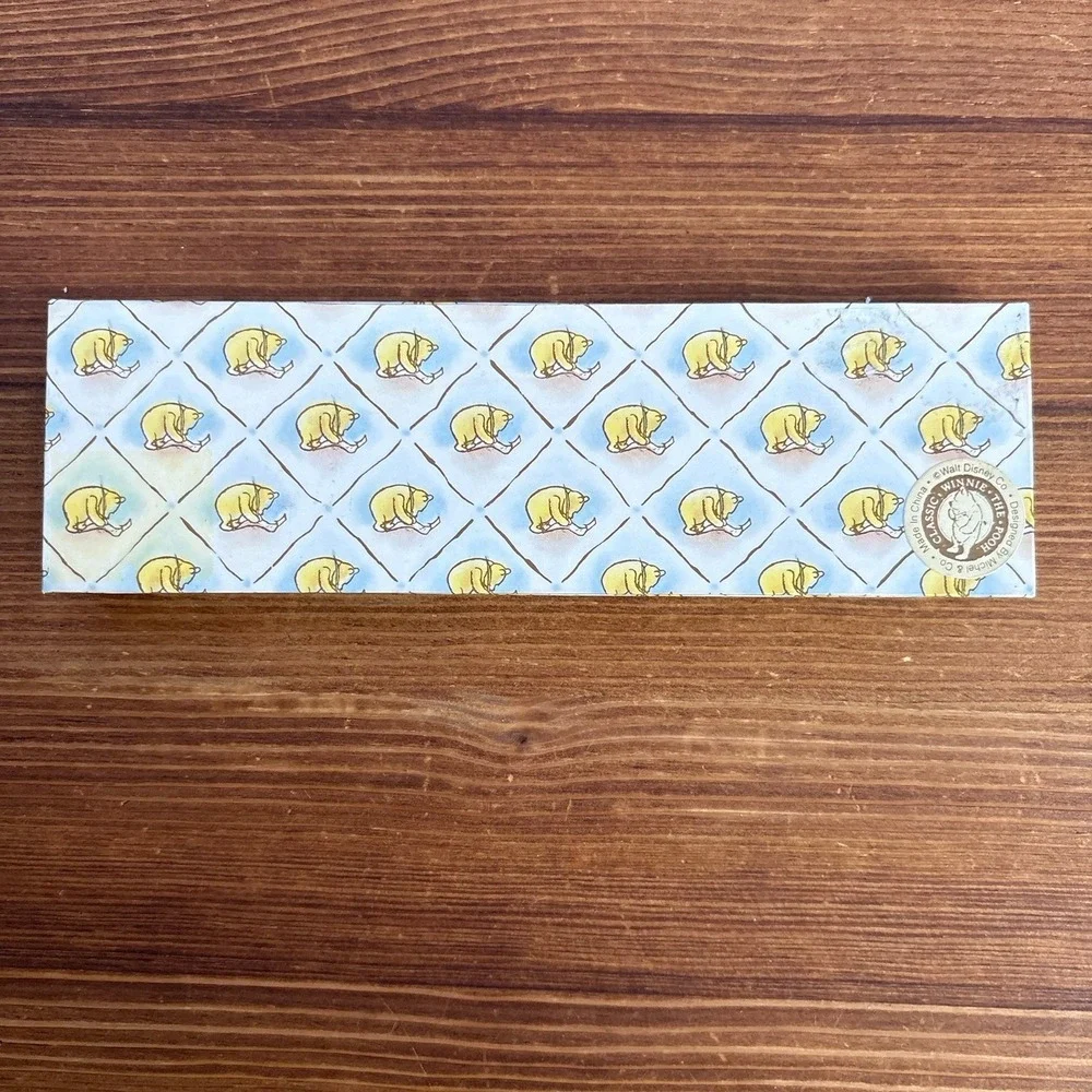 Vintage Winnie The Pooh Pencil Set Of 5 w/ Storage Box Disney Stationery Gift